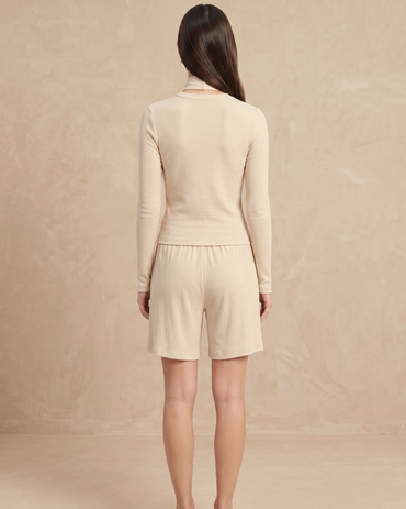 SIGNATURE ALWAYS SHORT SET & CHOLKA – CHAMPAGNE