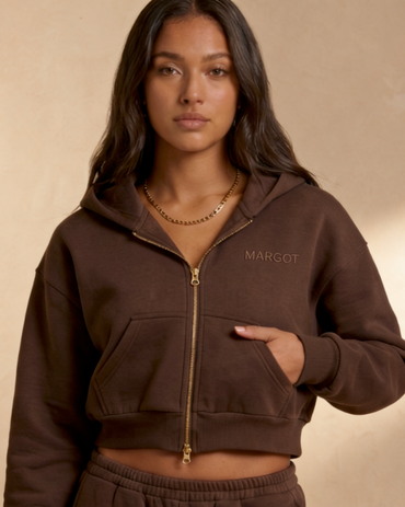 SWITCH SHAPE ZIP HOODIE – CHOCOLATE