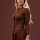MARGOT long sleeve top in champagne nude