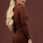 MARGOT long sleeve top in chocolate brown