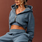 MARGOT Functional Hooded Jacket and Wide Leg Jogger Set in Powder Blue