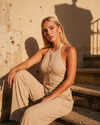 SIGNATURE HALTER LONG SET & CHOLKA – CHAMPAGNE