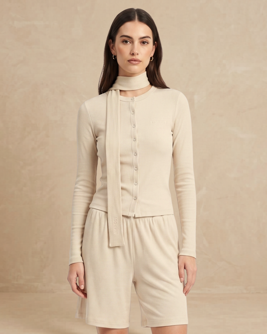 SIGNATURE ALWAYS SHORT SET & CHOLKA – CHAMPAGNE